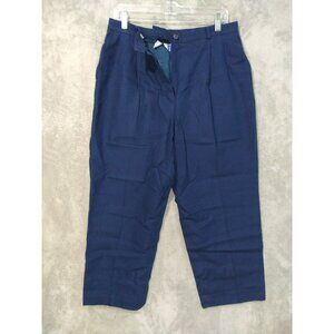 Pendleton Pants Women 14 Petite Blue Virgin Wool Pleated Trousers Vintage USA